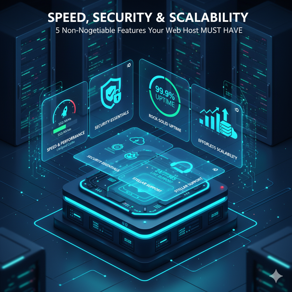 web hosting speed security scability